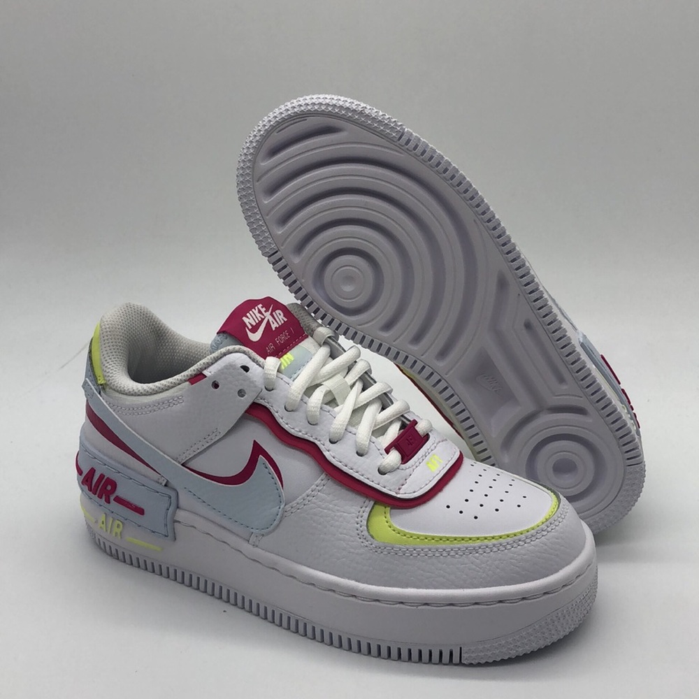 New Nike Air Force 1 Shadow Low Pink/Yellow Women’s FQ8885-100 NWOB - Picture 1 of 5